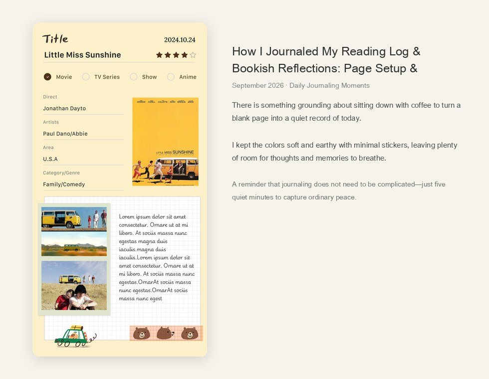 How I Journaled My Reading Log & Bookish Reflections: Page Setup & Aesthetic Tips