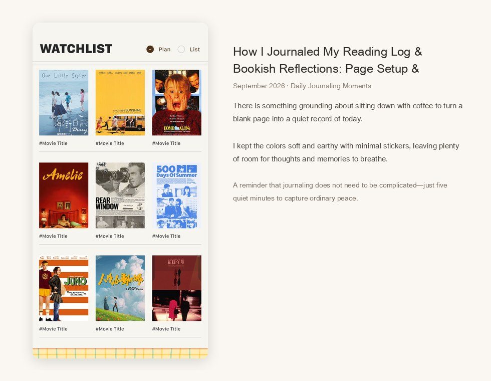 How I Journaled My Reading Log & Bookish Reflections: Page Setup & Aesthetic Tips